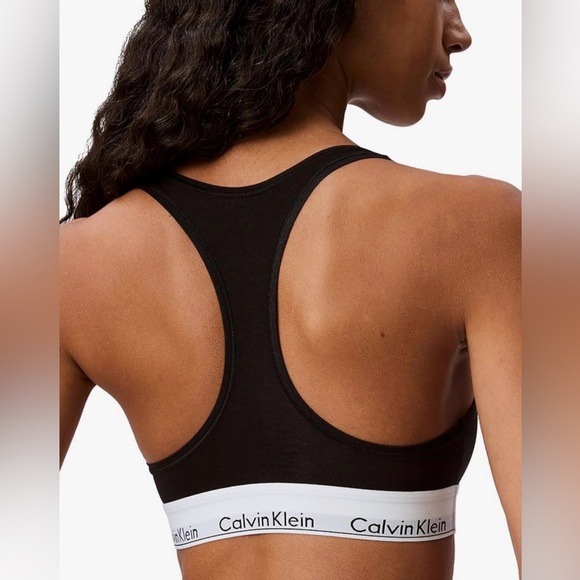 Calvin Klein Black Racerback Sports Bra - Picture 2 of 7
